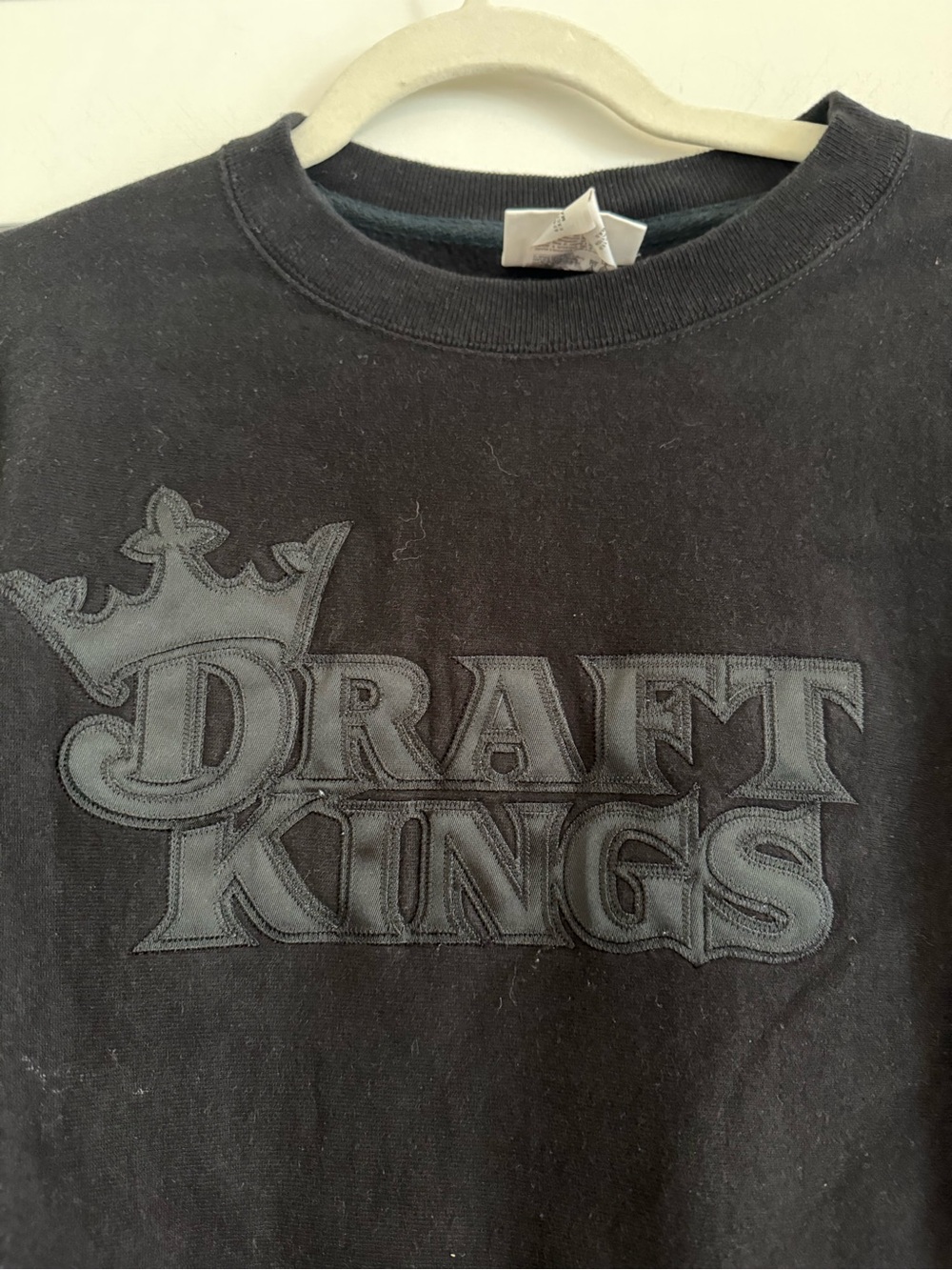 DraftKings Champion Reverse Weave Black Tonal Logo Crewneck Sweatshirt 2XL